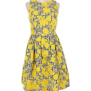 1901 | Yellow Floral Plaid Mini Dress